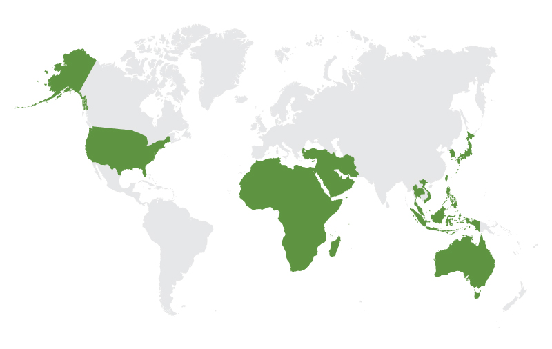 world map of monitorapp partner locations